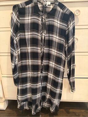Bella Dahl Black and White Plaid Mini Dress